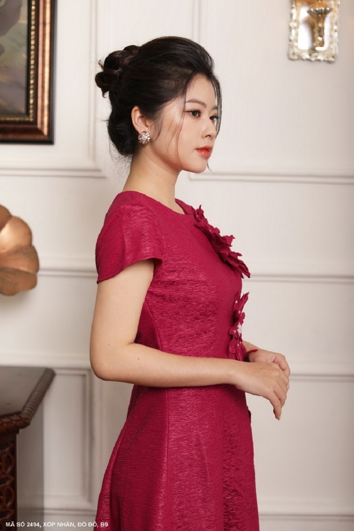 ĐẦM KẾT 2 HOA TRƯỚC NGỰC XINH XẮNTRẺ TRUNG-2949